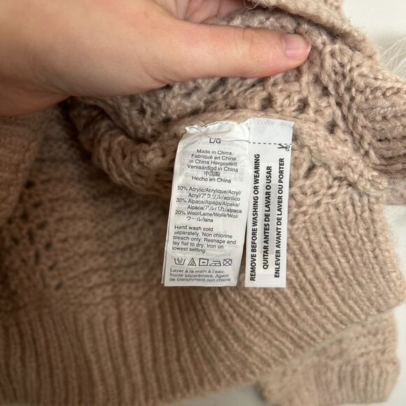 Madewell Pointelle Crochet Pullover Sweater Cream / Blush - Picture 5 of 7